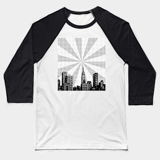 Vintage Retro skyline Baseball T-Shirt